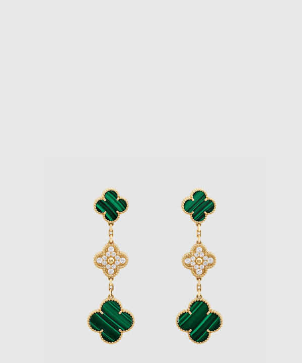 ​18K 하이엔드 미러급 반클리프 매직 알함브라 이어링 3모티브 9II00