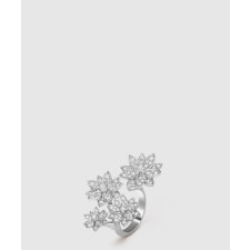 ​18K 하이엔드 미러급 반클리프 로터스 비트윈 더 핑거 링 플라워 4개 7TF00