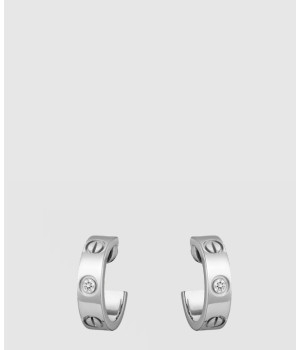 ​18K 하이엔드 미러급 까르띠에 러브 후프 이어링 클래식 다이아 B8022800