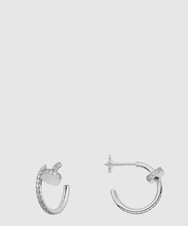 ​18K 하이엔드 미러급 까르띠에 저스트 앵 끌루 후프 이어링 스몰 파베 B8301431