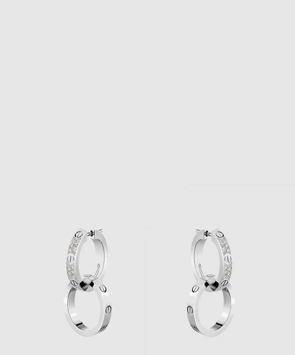 ​18K 하이엔드 미러급 까르띠에 러브 이어링 세미 파베 N8515242