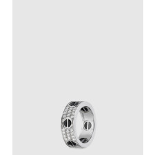 ​18K 하이엔드 미러급 까르띠에 러브 링 클래식 파베 세팅 세라믹 B4207600