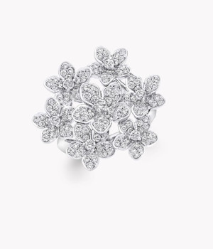 18K 하이엔드 미러급 그라프 와일드 플라워 라지 클러스터 링 RGR844