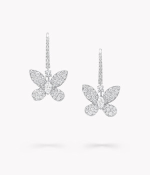 18K 하이엔드 미러급 그라프 파베 버터플라이 드롭 이어링 RGE642