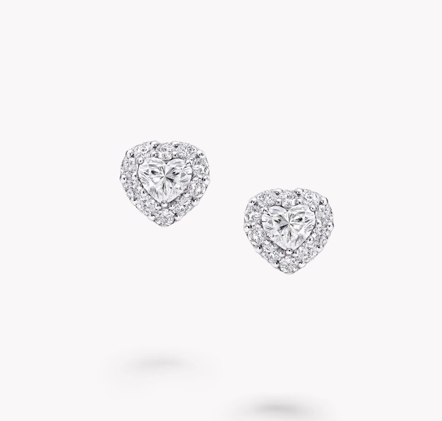 18K 하이엔드 미러급 그라프 아이콘 하트 쉐이프 스터드 이어링 RGE1349