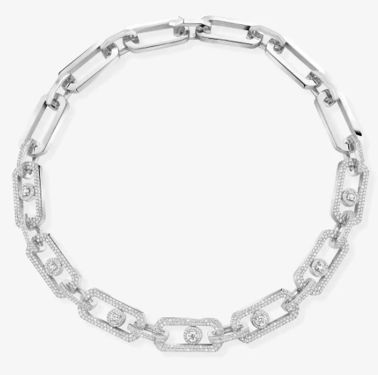 18K 하이엔드 미러급 메시카 쏘 무브 XL 파베 세팅 네크리스 13079