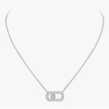 18K 하이엔드 미러급 메시카 쏘 무브 파베 세팅 네크리스 12945