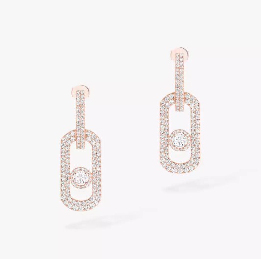 18K 하이엔드 미러급 메시카 쏘 무브 파베 XL 세팅 펜던트 이어링 13123