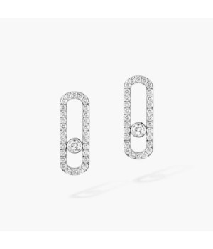 18K 하이엔드 미러급 메시카 무브 우노 파베 세팅 이어링 12183