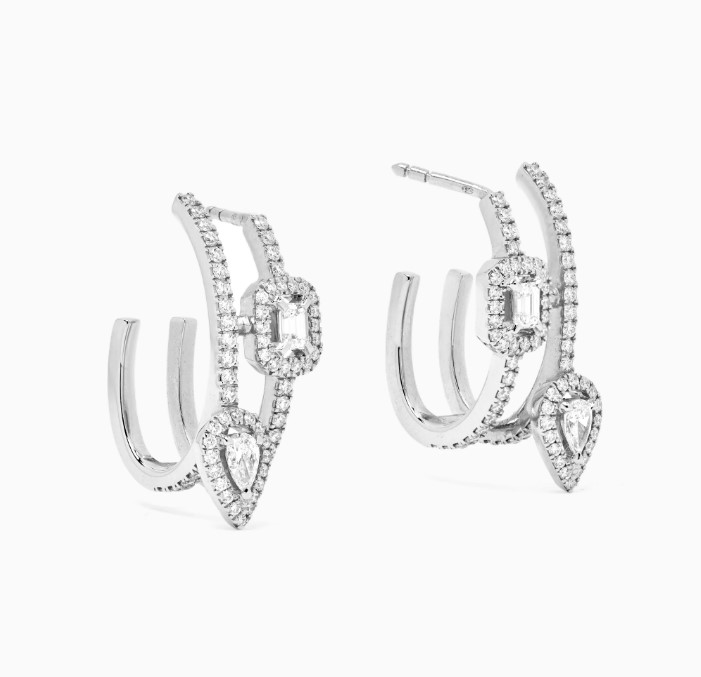 18K 하이엔드 미러급 메시카 마이 트윈 후프 이어링