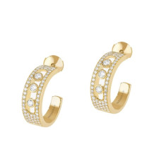 18K 하이엔드 미러급 메시카 무브 파베 후프 이어링