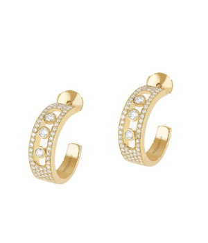 18K 하이엔드 미러급 메시카 무브 파베 후프 이어링