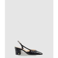 샤넬 퀄팅 램스킨 페이던트 투톤 슬링백 펌프스 G39220