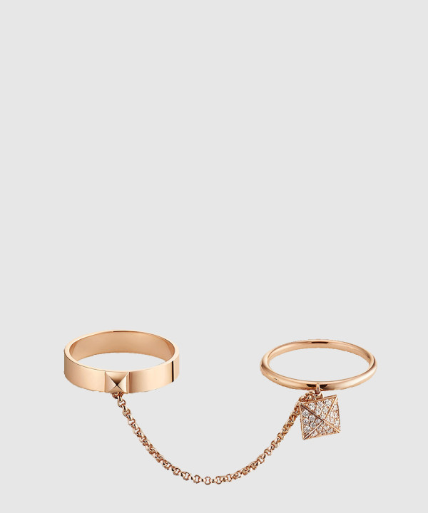 18K 하이엔드 미러급 에르메스 클로 d'H 더블 링