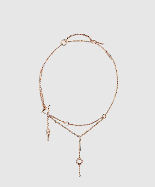 18K 하이엔드 미러급 에르메스 Chaine d'ancre Chaos lariat necklace