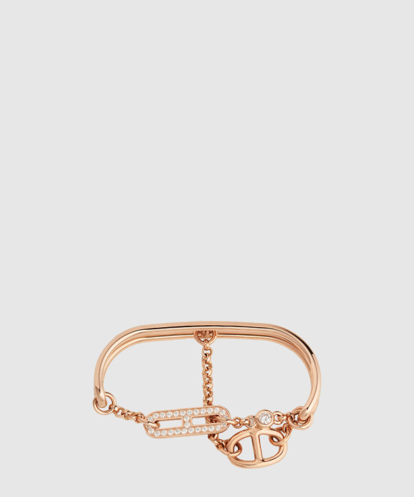 18K 하이엔드 미러급 에르메스 Chaine d'Ancre Chaos 더블 링