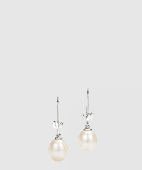 18K 하이엔드 미러급 티파니앤코 팔로마 피카소 올리브 리프 펄 드롭 귀걸이