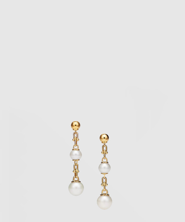 18K 하이엔드 미러급 티파니앤코 하드웨어 트리플 드롭 링크 이어링