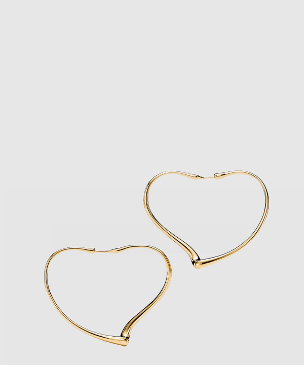 18K 하이엔드 미러급 티파니앤코 엘사 퍼레티 오픈 하트 후프 이어링