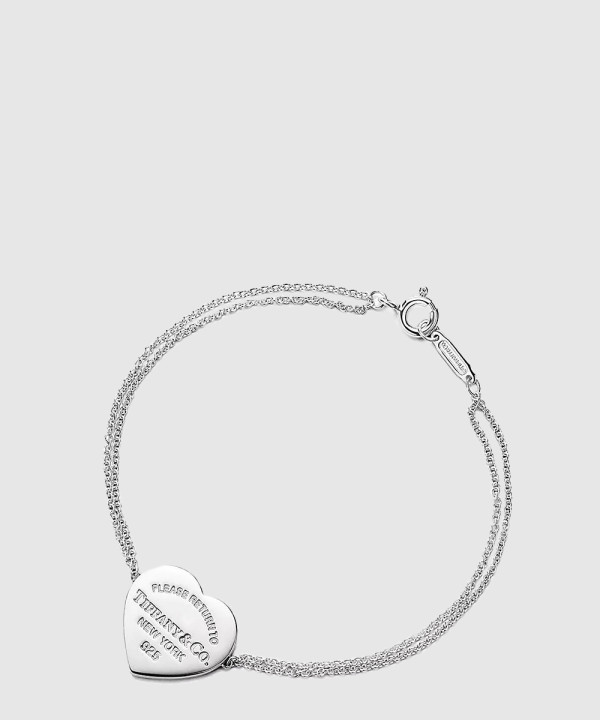 18K 하이엔드 미러급 티파니앤코 리턴 투 티파니 더블 체인 하트 태그 브레이슬릿