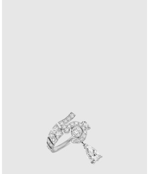 18K 하이엔드 미러급 샤넬 넘버 5 드랍 화이트 골드 링 J64256